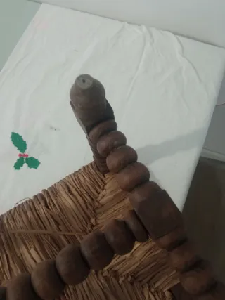 taburete madera  torneada vintage ancho 26 ,