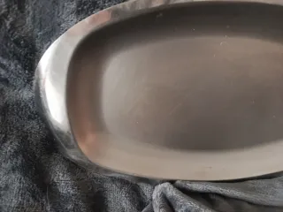 Bandeja metálica antigua 38x22 cm acero inoxidable