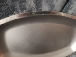 Bandeja metálica antigua 38x22 cm acero inoxidable