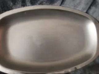 Bandeja metálica antigua 38x22 cm acero inoxidable