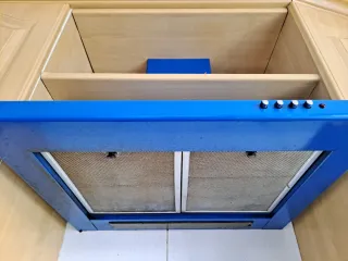 Campana de cocina azul