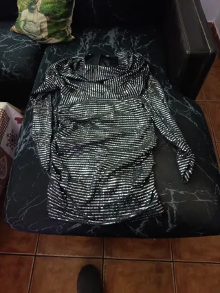 Bolso y Zapatos de Fiesta Plateados Talla 37