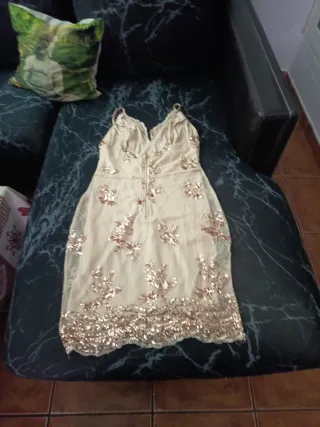 Bolso y Zapatos de Fiesta Plateados Talla 37