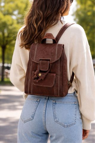 Mochila de cuero unisex