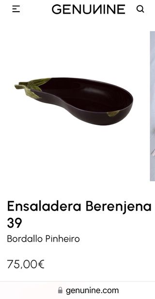 Bandeja Cerámica Morada  Berenjena marca "Bordallo
