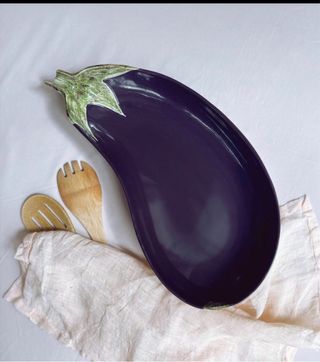 Bandeja Cerámica Morada  Berenjena marca "Bordallo