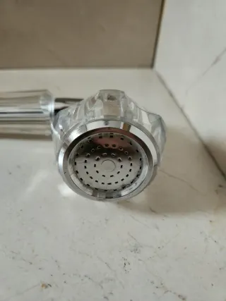 Grifo Ducha Plata y Transparente