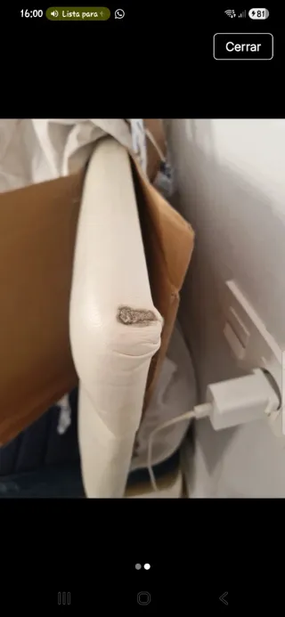 Cabecero de polipiel blanco