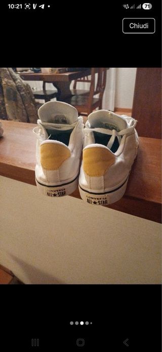 Converse All Star bianche gialle taglia 45