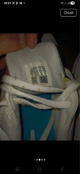 Converse All Star bianche gialle taglia 45