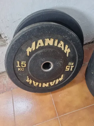 Set discos y barra olímpica