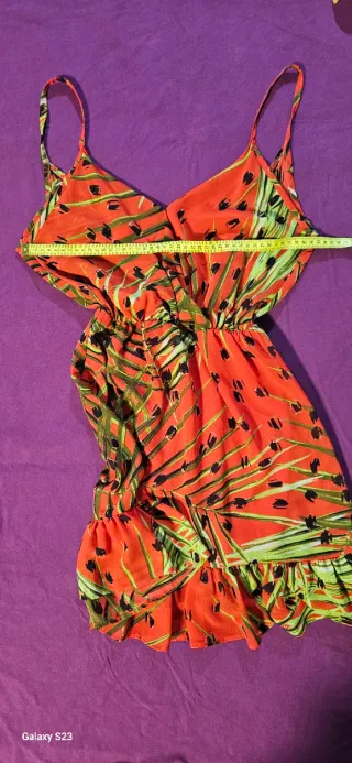 Vestito corto fantasia floreale spalline