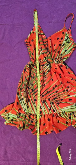 Vestito corto fantasia floreale spalline