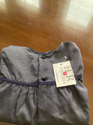 Blusón de fallera HR MERCERIA azul y blanco