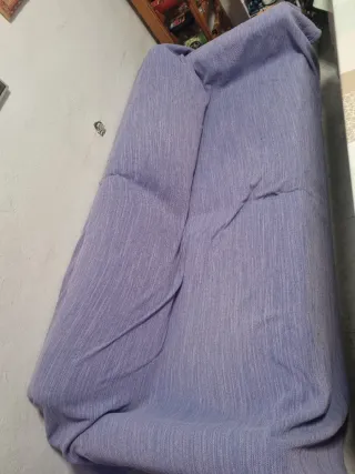 Sofá 3 plazas gris tela