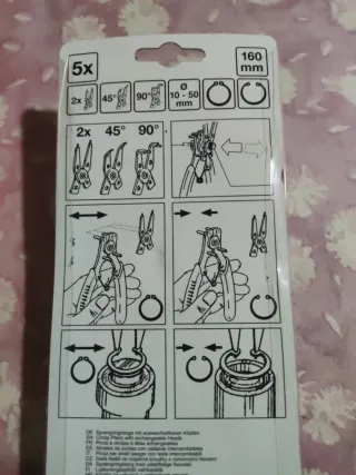 Alicates Circlip 3 en 1 (Plano, 45º y 90º)