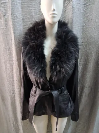 Giacca vera pelle donna taglia 50 trench