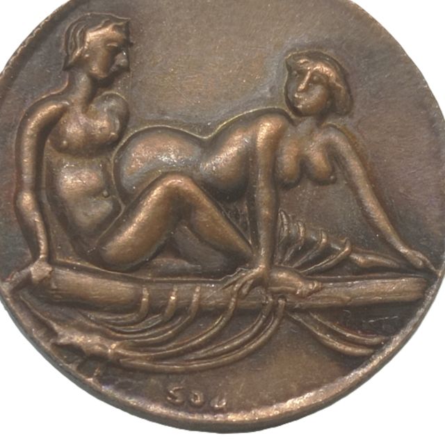 Réplica de moneda romana del sexo Spintrie código E5