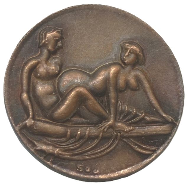 Réplica de moneda romana del sexo Spintrie código E5