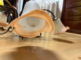 Lámpara colgante de cristal y metal