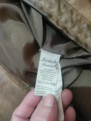 Chaqueta de piel marrón