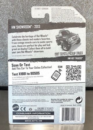 Hot Wheels 1987 Toyota Pickup Truck