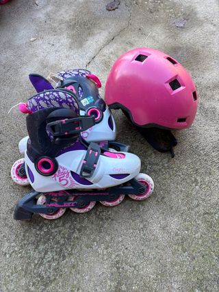 Patines línea Oxelo Talla 30-32 + casco oxelo XS