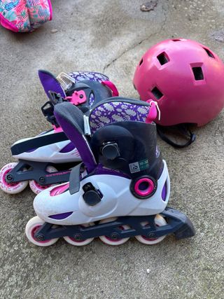 Patines línea Oxelo Talla 30-32 + casco oxelo XS