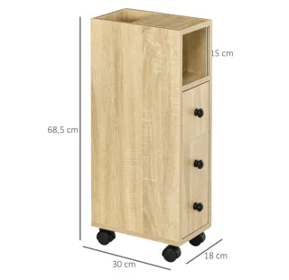 Armario estrecho con ruedas