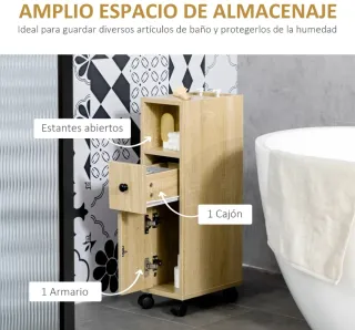 Armario estrecho con ruedas