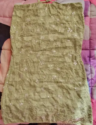 Abito donna verde paillettes