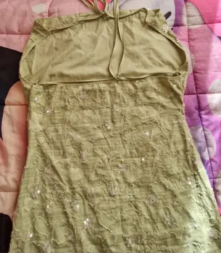 Abito donna verde paillettes