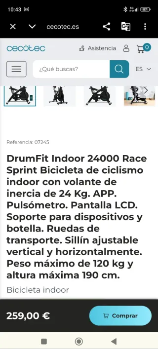 Bicicleta Indoor Drumfit 24000 Race Sprint