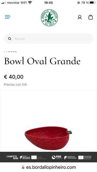 Bol forma fresa rojo marca " Borgallo"