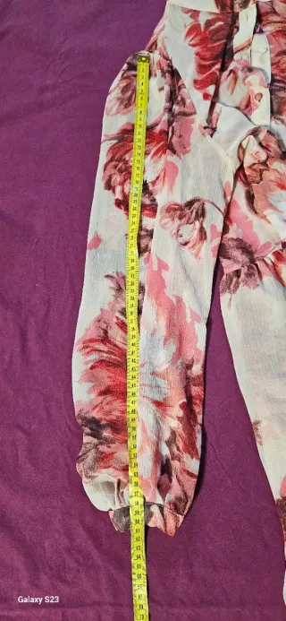 Vestito donna floreale corto manica lunga S