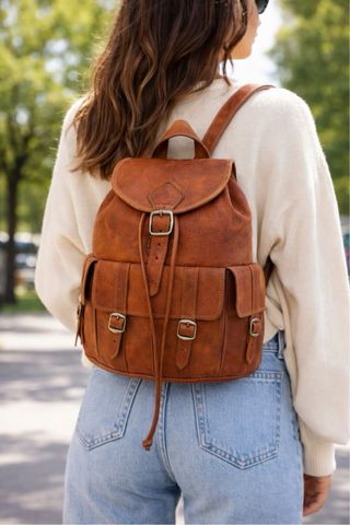 Mochila de cuero unisex