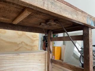 Mesa plegable madera maciza antigua India