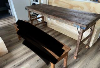 Mesa plegable madera maciza antigua India