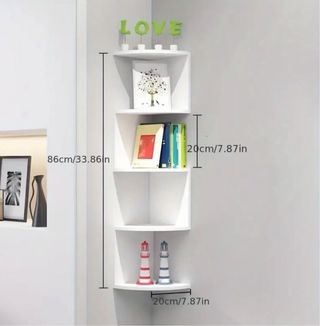 Mensola angolare bianca in PVC