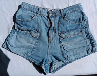 Shorts vaqueros azules con bolsillos