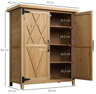 Armario de jardín madera y metal