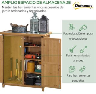 Armario de jardín madera y metal