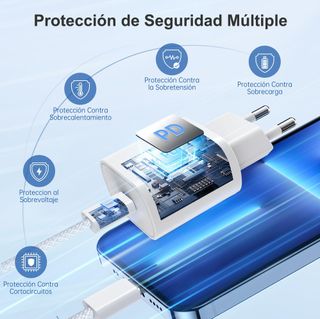 Cargador USB C Carga Rapida 25W PD/QC 3.0 3A