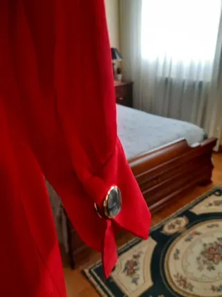 Vestido rojo manga larga