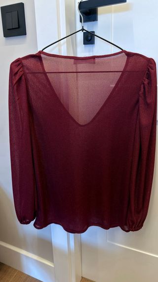 Camiseta Lurex Burdeos Mango