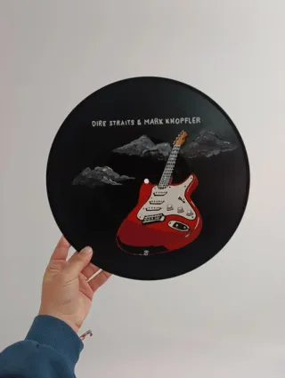 Vinilo pintado a mano Dire Straits & Mark Knopfler