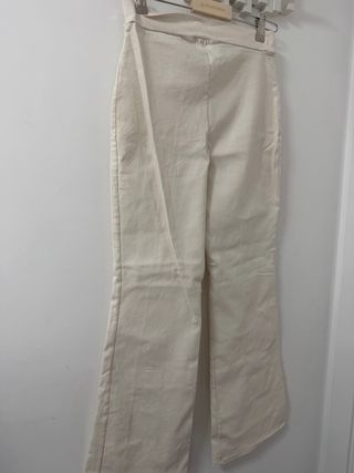 Pantalón traje blanco elástico