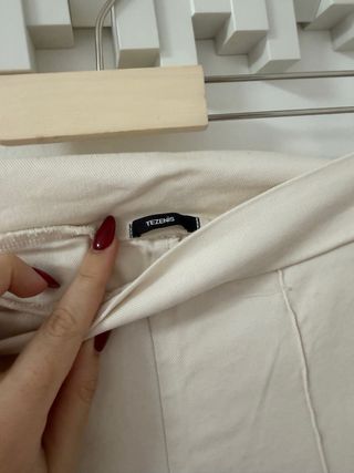 Pantalón traje blanco elástico