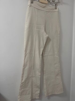 Pantalón traje blanco elástico