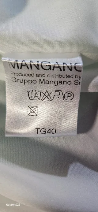 Vestito Mangano donna plissettato bianco/verde 40